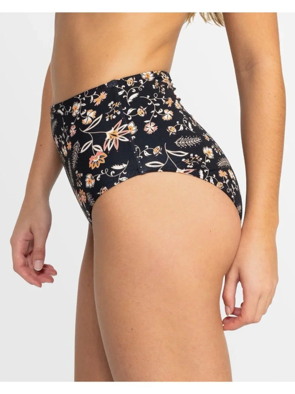 $48 ROXY Women’s Kerala Midwaist  Hipster Bikini Bottom In Black Size Small